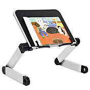 RAINBEAN Aluminum Adjustable and Foldable Portable Desk Book Holder in Black