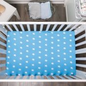 Everyday Kids 2 Pack n Play and Portable Crib Mattress Sheets - Stars/Clouds - 100% Cotton