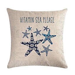Home Is By The Sea Costal Decorative Throw Pillow Cover - Star Fish - 18
