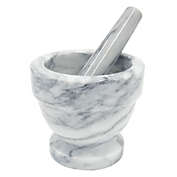 Kitchen Supply Mortar and Pestle White Marble, 4.75 X 4.25 Inch