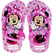 Disney Girls Minnie Mouse Thong Summer Flip Flop Sandals With Heel Strap (Toddler)