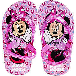 Disney Girls Minnie Mouse Thong Summer Flip Flop Sandals With Heel Strap (Toddler)