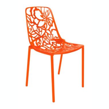 LeisureMod Modern Devon Aluminum Chair - Orange. View a larger version of this product image.