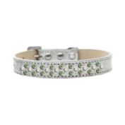 Mirage Pet Products Sprinkles Ice Cream Dog Collar Pearl and Lime Green Crystals Size 12, Silver