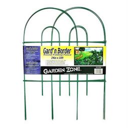 Garden Zone Origin Point Garden Border Round Folding Fence, Green, 24 x 10'