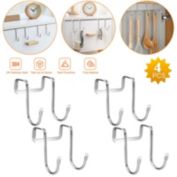 Eeekit  4PCS Double S Hook Over The Door Organizer Rack