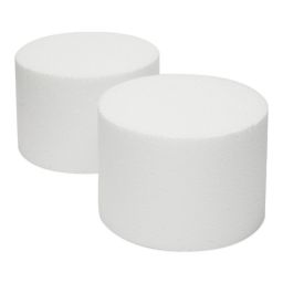 Bright Creations 2 Pack Foam Cake Dummies for Faux Wedding Cake, 6x4 Inch Dummy Rounds
