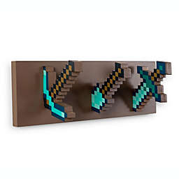 Minecraft Diamond Tool Wall Coat Hooks Storage Rack Organizer   Freestanding Hat And Coat Rack Wall Mount, Home Decor Room Essentials   Video Game Gifts And Collectibles