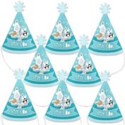 Big Dot of Happiness Arctic Polar Animals - Mini Cone Winter Baby Shower or Birthday Party Hats - Small Little Party Hats - Set of 8