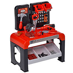 Qaba Kids Play Workbench with 46 Realistic Toy Tools and Accessories for Kids of Ages 3+