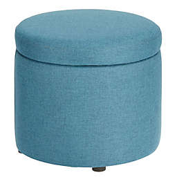 mDesign Modern Small Round Footstool Storage Ottoman Furniture Seat