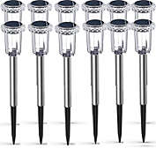 Stock Preferred 12-Pieces Outdoor LED Solar Pathway Lights in White