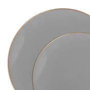 Smarty Had A Party Gray with Gold Organic Round Disposable Plastic Dinnerware Value Set (120 Dinner Plates + 120 Salad Plates)