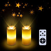 Kgar Star Candle Projector Night Light with Remote & Timer, Powered by Battery or USB