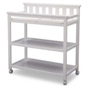 Slickblue Modern White Baby&#39;s First 2 Shelf Changing Table with Wheels