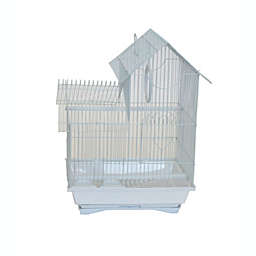 YML  Pagoda Style Top Version 2 Bird Cage with Removable Plastic Tray - White