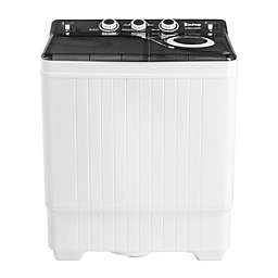 Zokop Washing Machine with Twin Tub and Built-in Drain Pump in White and Black
