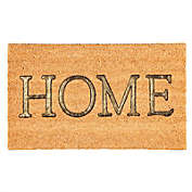 Evergreen HOME Metallic Rubber Inset Indoor Outdoor Natural Coir Doormat 1&#39;4"x2&#39;4" Brown