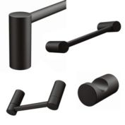 Wood Grip   Elegant Design 4-Piece Bathroom Hardware Accessory Set   Includes 24 Inch Towel Bar, Hand Towel Bar, Toilet Paper Holder, and Robe Hook (Matte Black, 4-Piece Bath Set)