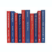 Booth & Williams Red and Blue Team Colors Decorative Books, One Foot Bundle of Real, Shelf-Ready Books