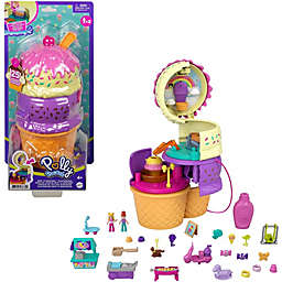 Polly Pocket Spin ?n Surprise Compact Playset, Ice Cream Cone Shape, Playground Theme