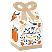 Big Dot of Happiness Happy Thanksgiving - Square Favor Gift Boxes - Fall Harvest Party Bow Boxes - Set of 12
