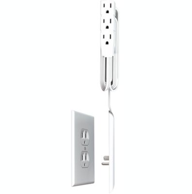 Sleek Socket Upward Exiting Outlet & Plug Concealer with Cord Management Kit, 8 Foot, Universal Size
