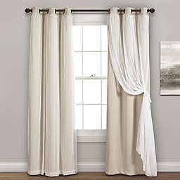 Lush Décor Grommet Sheer Panels with Insulated Blackout Lining Wheat Set 38X120