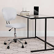 Flash Furniture Mid-Back White Mesh Padded Swivel Task Office Chair with Chrome Base