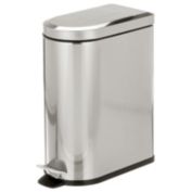 mDesign D-Shape Metal Step Bathroom Trash Can