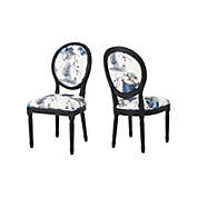 Contemporary Home Living Set of 2 White and Black Traditional Dining Chairs 40"