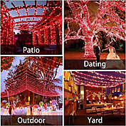 Kitcheniva 39 ft 100 LED Solar String Lights Outdoor Garden, Red