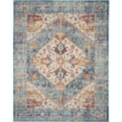 Nourison Passion Modern Bohemian Area Rug Ivory/Light Blue 8' x 10'