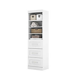 Bestar Pur 25 storage unit with 3-drawer set in White