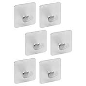 Built Industrial Stainless Steel Heavy Duty Adhesive Wall Hooks for Hanging (1.76 In, 6 Pack)