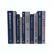 Booth & Williams Blue and Grey Team Colors Decorative Books, One Foot Bundle of Real, Shelf-Ready Books