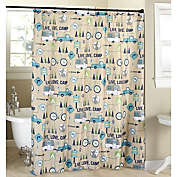 The Lakeside Collection Bathroom Shower Curtain with 12-Hole Grommet Top