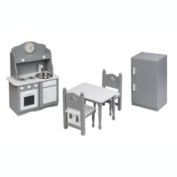 Badger Basket Co. Kitchen Furniture Set for 18 inch Dolls - Gray/White