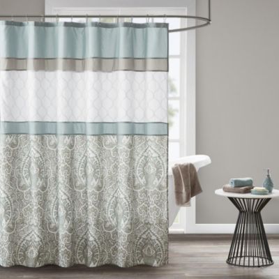 60/72/79"Waterproof Polyester Fabric Shower Curtain &Hooks-Flamingo Beach WG170 