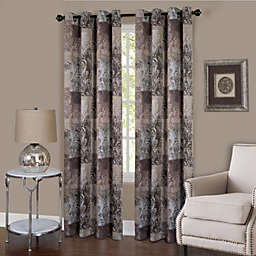 Kate Aurora Traditional Designs 2 Pack Atlanta Scroll Grommet Top Curtain Panels - 63 in. Long - Brown