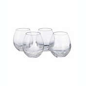 Pier 1 Set of 4 Clear Crackle Stemless Wine Glasses
