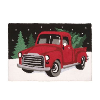 C&F Home Snow Truck Hooked Rug. View a larger version of this product image.