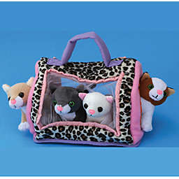 Kovot Plush Kitty Cat Carrier with 4 Meowing Kittens   Plush Animal Toy Baby Gift   Toddler Gift