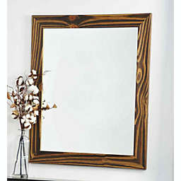 BrandtWorks Bedroom Bathroom Wood Toned Wall Mirror - 26.5