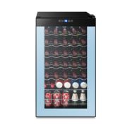 Contemporary Home Living 33" Black Compressor Beverage Freestanding Wine Cool Refrigerator