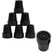 WellBrite 6 Pack Replacement Rubber Cane Tips for Canes, Walking Sticks, and Walkers (Black, 0.75 in)