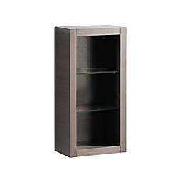 Fresca  Allier Gray Oak Bathroom Linen Side Cabinet w/ 2 Glass Shelves
