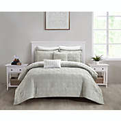 Chic Home Jane Comforter Set Clip Jacquard Geometric Quatrefoil Pattern Design Bedding - Decorative Pillows Shams Included - 5 Piece - Queen 90x90", Grey