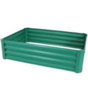 Sunnydaze Powder-Coated Steel Raised Garden Bed - 47-Inch Rectangle - Green
