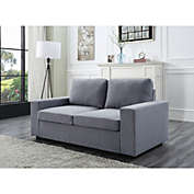 Contemporary Home Living 68" Brenton Gray Unique Comfortable Loveseat Couch